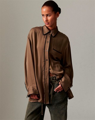 Olenna Matte Crepe Skjorte - Capers